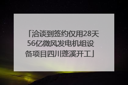 洽谈到签约仅用28天 56亿微风发电机组设备项目四川蓬溪开工