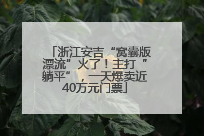 浙江安吉“窝囊版漂流”火了！主打“躺平”，一天爆卖近40万元门票