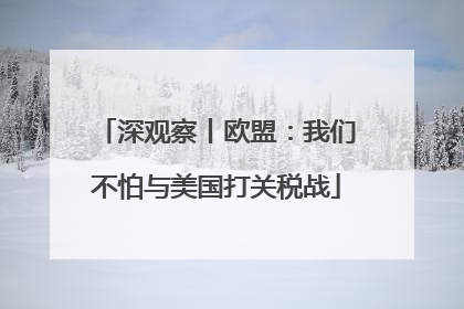 深观察丨欧盟：我们不怕与美国打关税战
