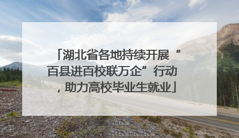 湖北省各地持续开展“百县进百校联万企”行动，助力高校毕业生就业