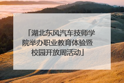 湖北东风汽车技师学院举办职业教育体验暨校园开放周活动