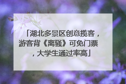 湖北多景区创意揽客，游客背《离骚》可免门票，大学生通过率高