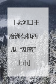老河口王府洲有机西瓜“甜蜜”上市