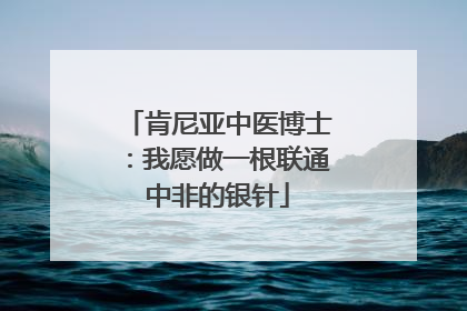 肯尼亚中医博士：我愿做一根联通中非的银针