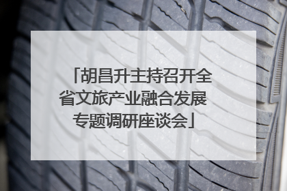 胡昌升主持召开全省文旅产业融合发展专题调研座谈会