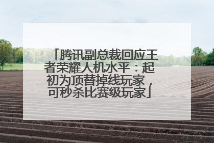 腾讯副总裁回应王者荣耀人机水平：起初为顶替掉线玩家，可秒杀比赛级玩家