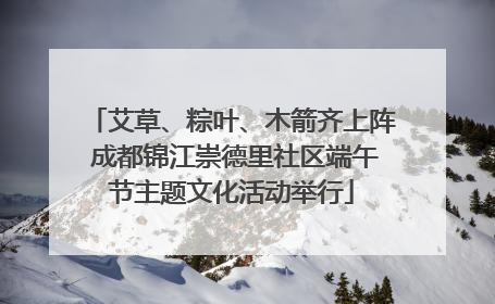 艾草、粽叶、木箭齐上阵 成都锦江崇德里社区端午节主题文化活动举行