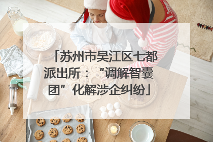 苏州市吴江区七都派出所：“调解智囊团”化解涉企纠纷