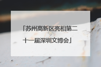 苏州高新区亮相第二十一届深圳文博会
