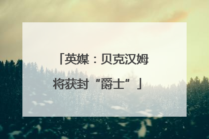 英媒：贝克汉姆将获封“爵士”
