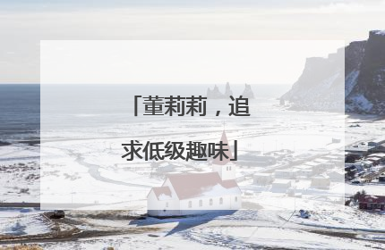 董莉莉，追求低级趣味