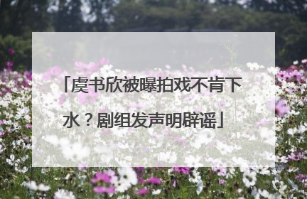 虞书欣被曝拍戏不肯下水？剧组发声明辟谣