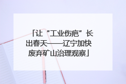 让“工业伤疤”长出春天——辽宁加快废弃矿山治理观察