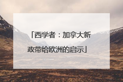 西学者：加拿大新政带给欧洲的启示