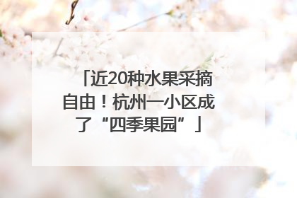 近20种水果采摘自由！杭州一小区成了“四季果园”