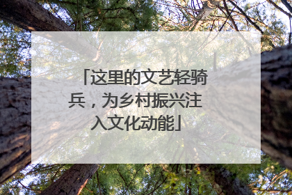 这里的文艺轻骑兵，为乡村振兴注入文化动能