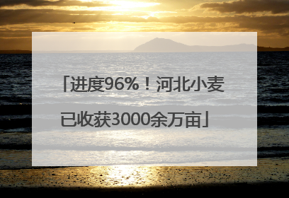 进度96%！河北小麦已收获3000余万亩