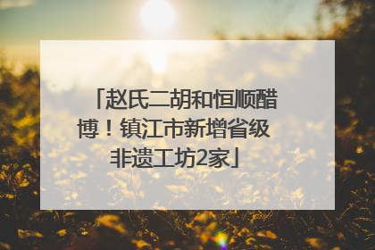 赵氏二胡和恒顺醋博！镇江市新增省级非遗工坊2家