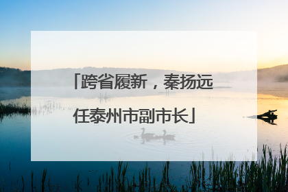 跨省履新，秦扬远任泰州市副市长