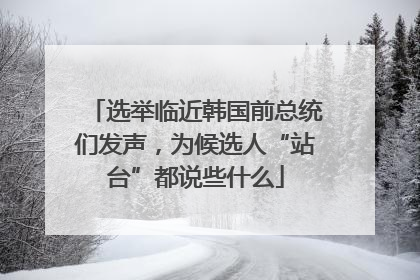 选举临近韩国前总统们发声，为候选人“站台”都说些什么
