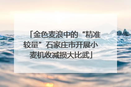 金色麦浪中的“精准较量”石家庄市开展小麦机收减损大比武