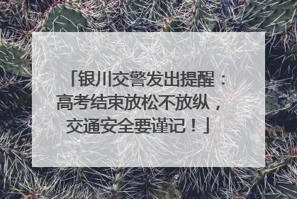 银川交警发出提醒：高考结束放松不放纵，交通安全要谨记！
