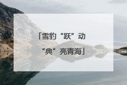 雪豹“跃”动 “典”亮青海