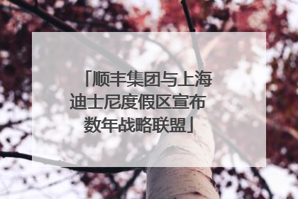 顺丰集团与上海迪士尼度假区宣布数年战略联盟