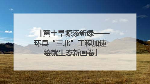 黄土旱塬添新绿——环县“三北”工程加速绘就生态新画卷