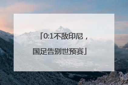 0:1不敌印尼，国足告别世预赛