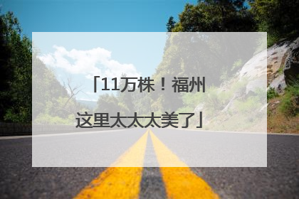 11万株！福州这里太太太美了