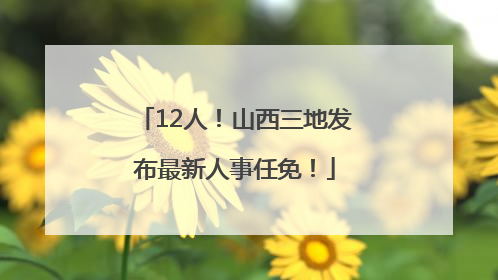 12人！山西三地发布最新人事任免！