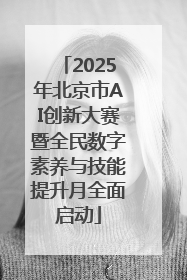 2025年北京市AI创新大赛暨全民数字素养与技能提升月全面启动